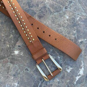 Michael Kors Chunky Gold Studded Leather Belt Western - Small